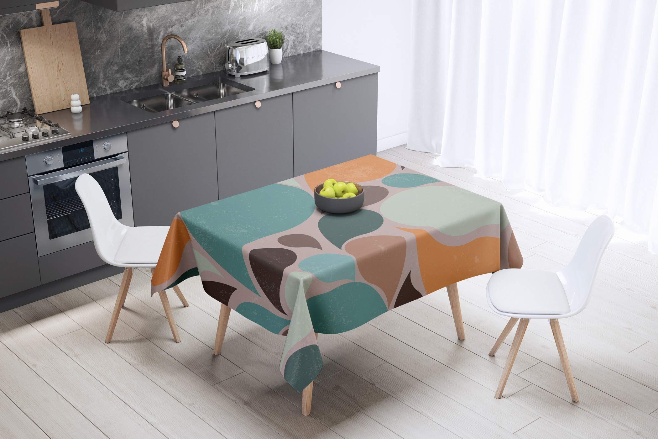 Bonamaison Kitchen Decoration, Tablecloth, 140cm x 140cm - Designed and Manufactured in Turkey