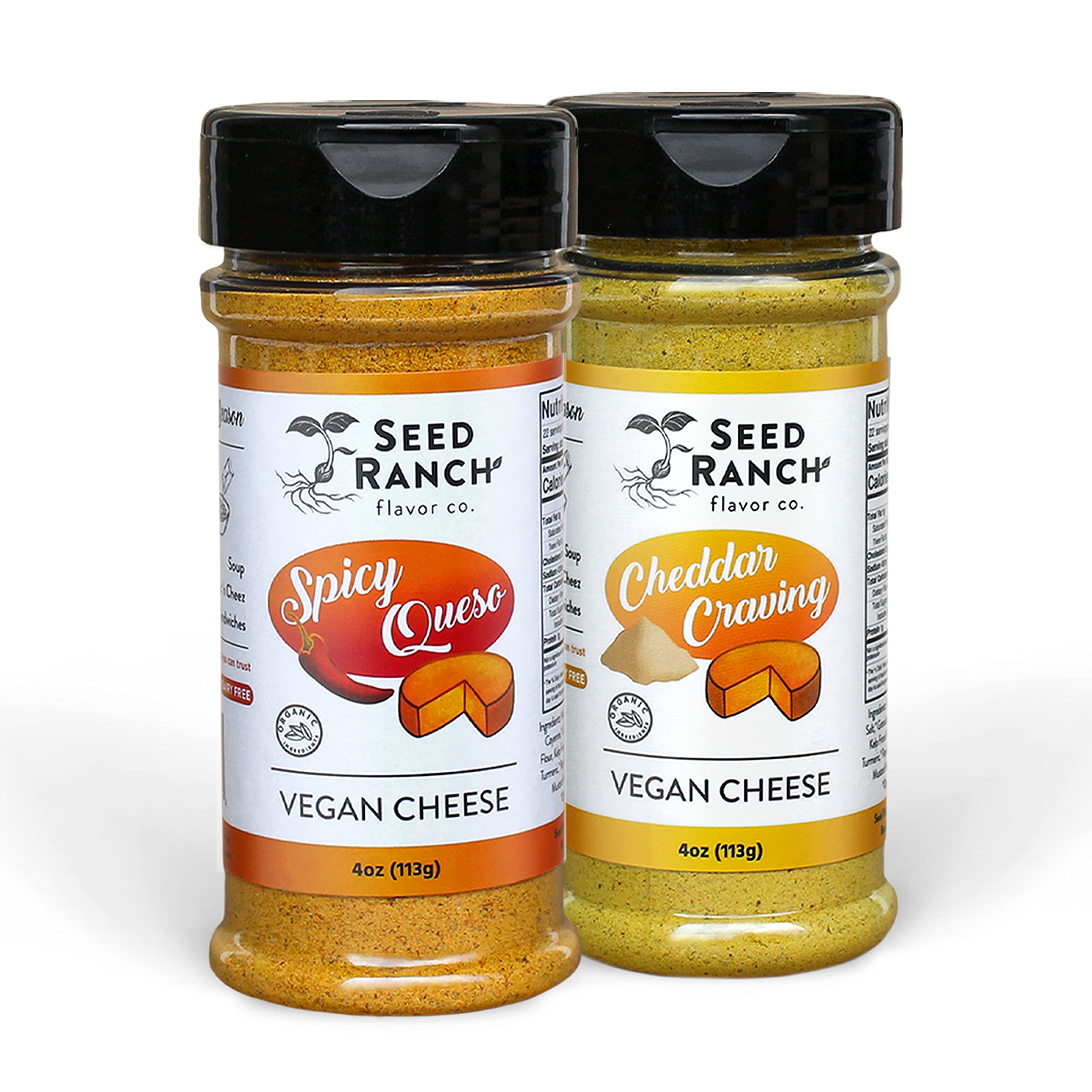 Buy Seed Ranch Vegan Cheese 2 Pack Cheddar Cheese Powder & Spicy