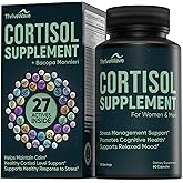 Cortisol Supplements for Women & Men - Bacopa Monnieri, Lemon Balm, Ashwagandha with 5 HTP, GABA, L-Theanine Supplement - Stress & Mood Support for Adults - Happy Pills for Nerve Calm - 60 Capsules