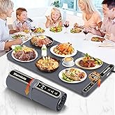 WarmMate Warming Mat for Food, Upgrade Rapid Heating System, Roll-Up Design | Electric Warming Tray with 9-Level Temperature Precision Control, 6H Timer, Ideal for Buffets, Parties &amp; Gatherings