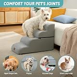 COZY KISS Dog Stairs 4 Step 19.7 in Grey Foam Bed Sofa Ramp view 5