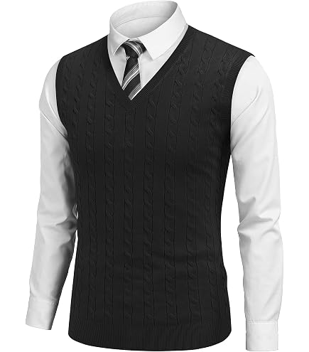 Amazon.com: COOFANDY Men's Sleeveless Sweater Vest V-Neck Casual