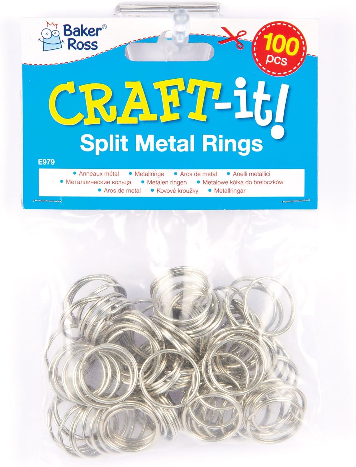 Baker Ross E979 Split Metal Keyrings Value Pack- Ideal for Keychain-Making, Kids' Arts and Crafts, Gifts - Image 3