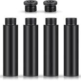 Weewooday 4 Pcs Mic Stand Extension Tube, 5/8 Inch, Black | Microphone Extension Pipe, Mic Stand Extender, Mic Extension Arm, Screw Boom Tubes, with 2 Metal Adapters