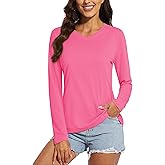 MAGCOMSEN SPF Shirts for Women Long Sleeve Workout Tops V-Neck UPF 50+ UV Sun Shirt Quick Dry Performance Tees Swim Tops