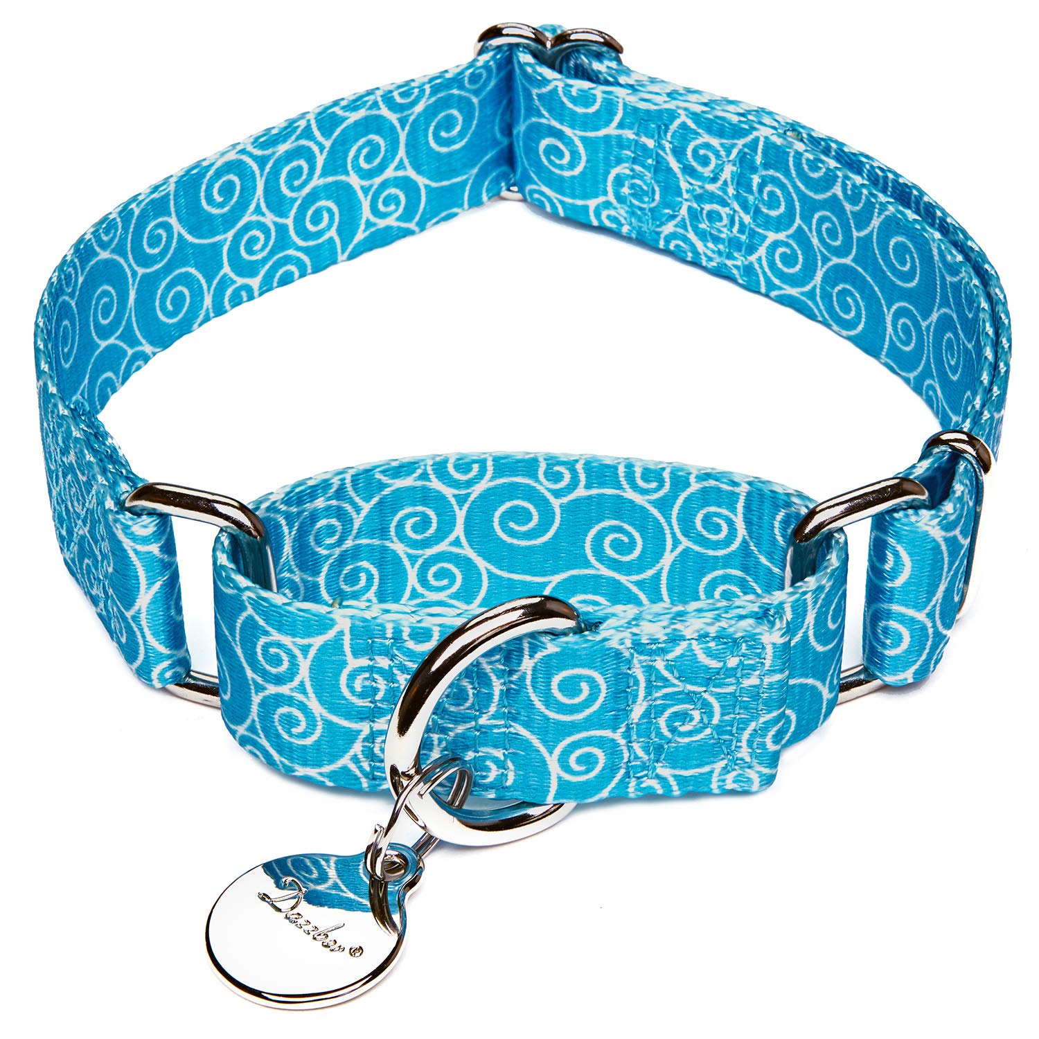 Dazzber Half Check Dog Collar, Sky Blue, Large: 45cm-64cm, Anti Pull Dog Collar Large Dogs for Walking Training