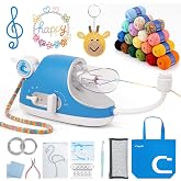 Caydo Automatic i Cord Knitting Machine Pro Starter Kit for Beginners, Blue | Electric iCord Maker Tool with 18pcs Yarn &amp; Pattern Template, Hands-Free Efficient Knit Helper for Fast DIY Craft Project