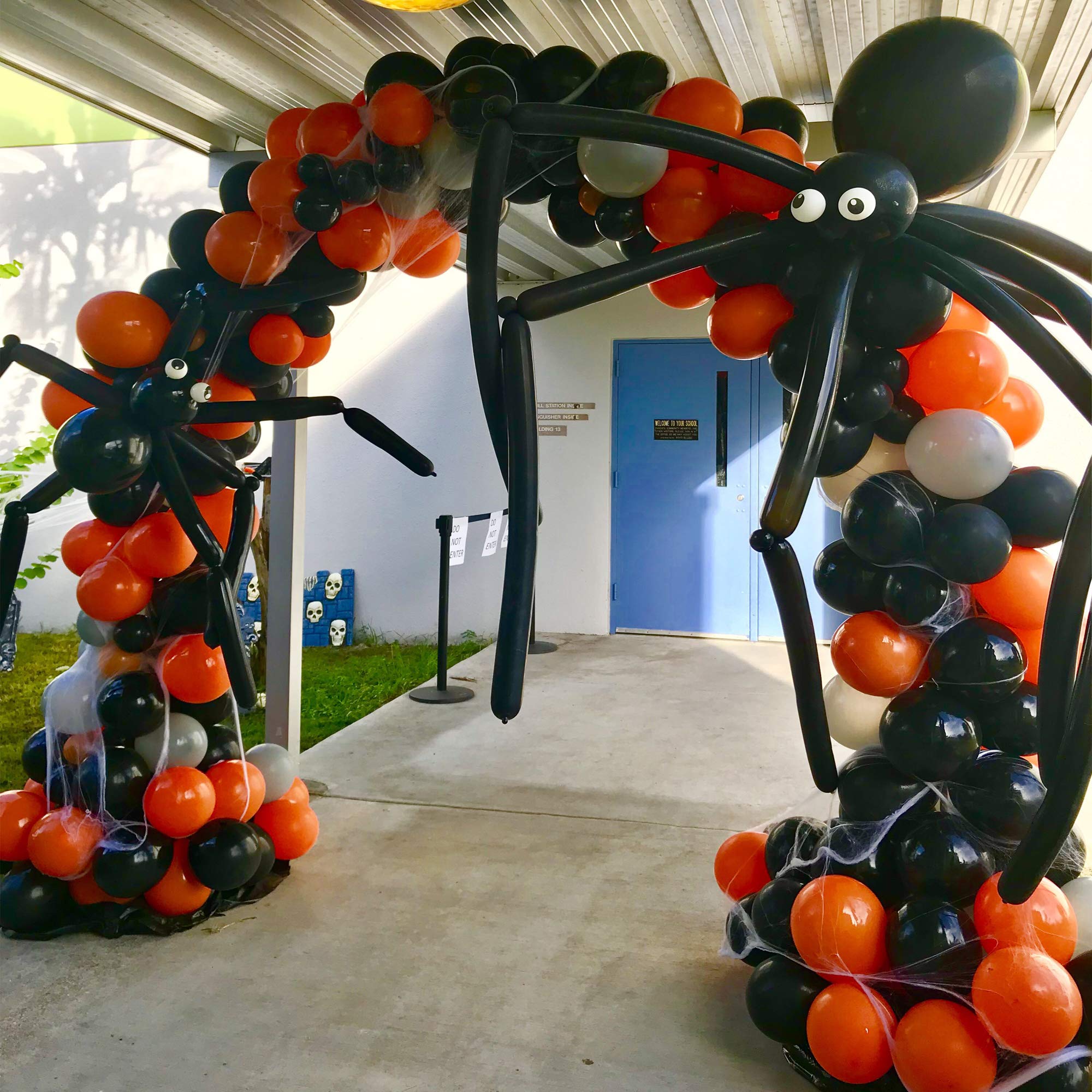 Halloween Balloon Garland Arch kit with Halloween Spider Web Black Orange Gray Balloons Spider Balloons for Party Decorations Visit the Bonropin Store