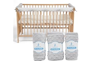 Peaceful Parenting Crib Rail Covers for Teething - Crib Guard Bumper Pads - Edge Protector Bumber Pads for Crib - Biting & Chewing Bed Guard Rail - Crib Protector Accessories