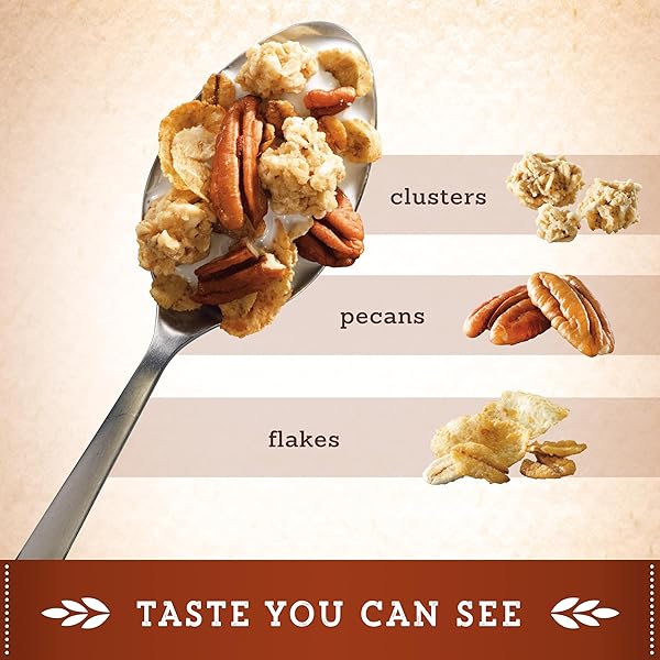 GREAT GRAINS CRUNCHY PECANS BREAKFAST CEREAL FOR ADULTS, CRISPY FLAKES AND GRANOLA CLUSTERS, NON-GMO, HEART HEALTHY, MADE WITH WHOLE GRAIN, 16 OZ BOX