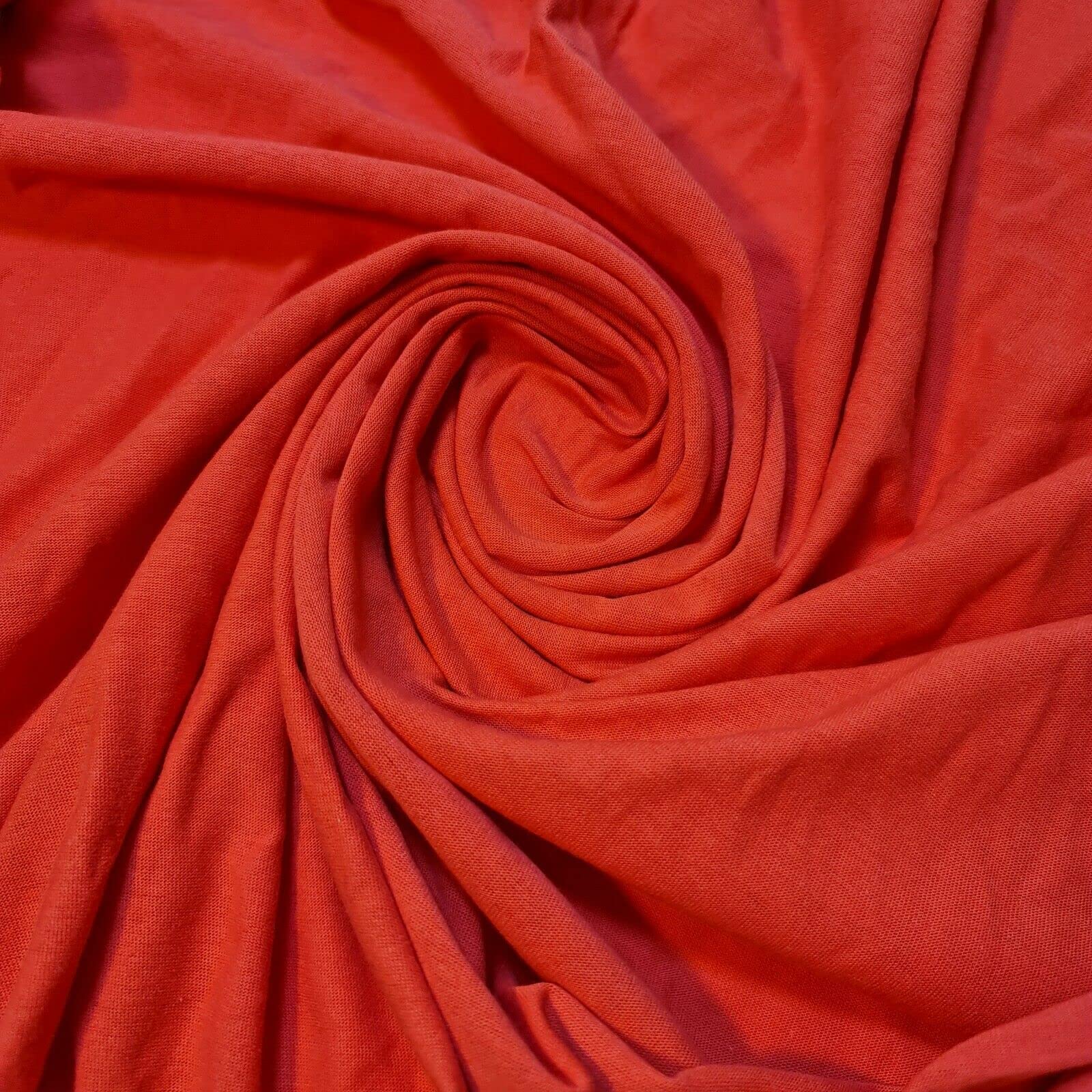 Premium Quality Cotton Single Jersey Baby Grow Soft Knit Fabric Material 58" (Coral)