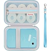 Supmay Carrying Case for ORGSTA S001 / for ORGBRO X1 Label Maker Machine, Portable Bluetooth Label Printer Storage Holder Bag with Mesh Pocket for Roll Label Maker Tapes, Typ-C Cable, Blue