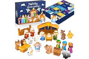 HARDWIND Nativity Advent Calendar 2025 Kids, Christmas Story Nativity Playset Christian Advent Calendar for Toddlers, Kids, Boys, Girls, 25pcs Nativity Scene Set Toys for Children Ages 1 2 3 4 5 6+