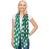 Skylety St. Patrick's Day Printed Scarf Long Shamrock Shawl Irish Theme Scarf for Holiday Outfits Accessories