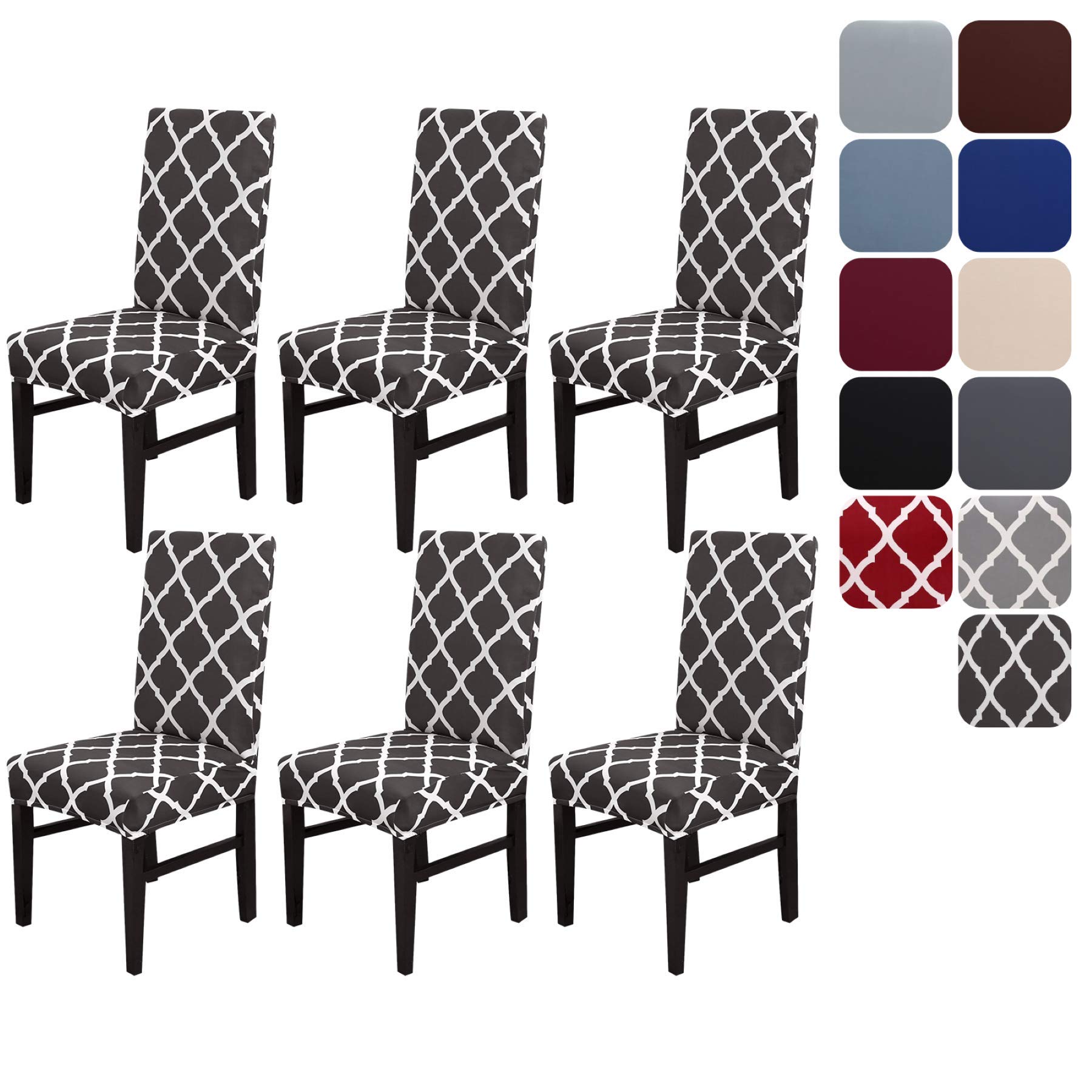 Aisprts Dining Room Chair Covers Slipcovers Set of 4 or 6, Stretch Removable Washable Dining Chair Protector Decoration Cover Seat Slipcover for Hotel,Ceremony,Banquet,Kitchen,Restaurant,Home