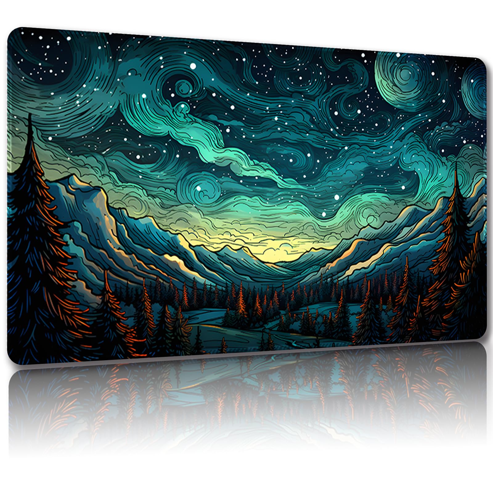 Photo 1 of Malqiqi Playmat for MTG, with Free Storage Bags,Game Mat 24 x 14 inches, TCG and Board Game Mat for Cards,Mousepad Desk Mats (Regular,Magic Mat 1)