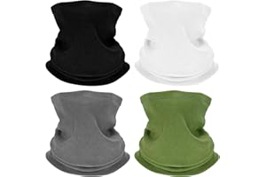 PAETAE 4 Winter Neck Gaiters for Men, Fleece Neck Warmer Gators Face Mask, Mens Scarf Winter for Cold Weather Running Skiing