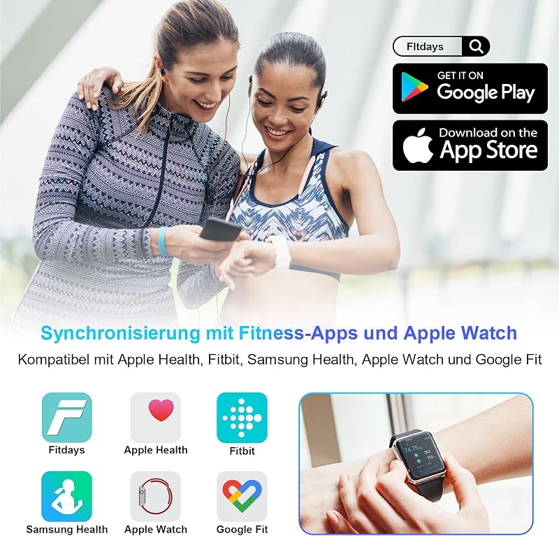 Intelligente Körperfettwaage mit 13 Körperzusammensetzungs-Messwerten, Intelligente Digitale Personenwaage Kompatibel mit iOS und Android, Max. 400 lb/180 kg, 26 × 26 cm