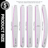Fandamei 10 Pcs Nail File Set 5 Shapes 100/180 Grit Emery Boards Acrylic Gel view 2