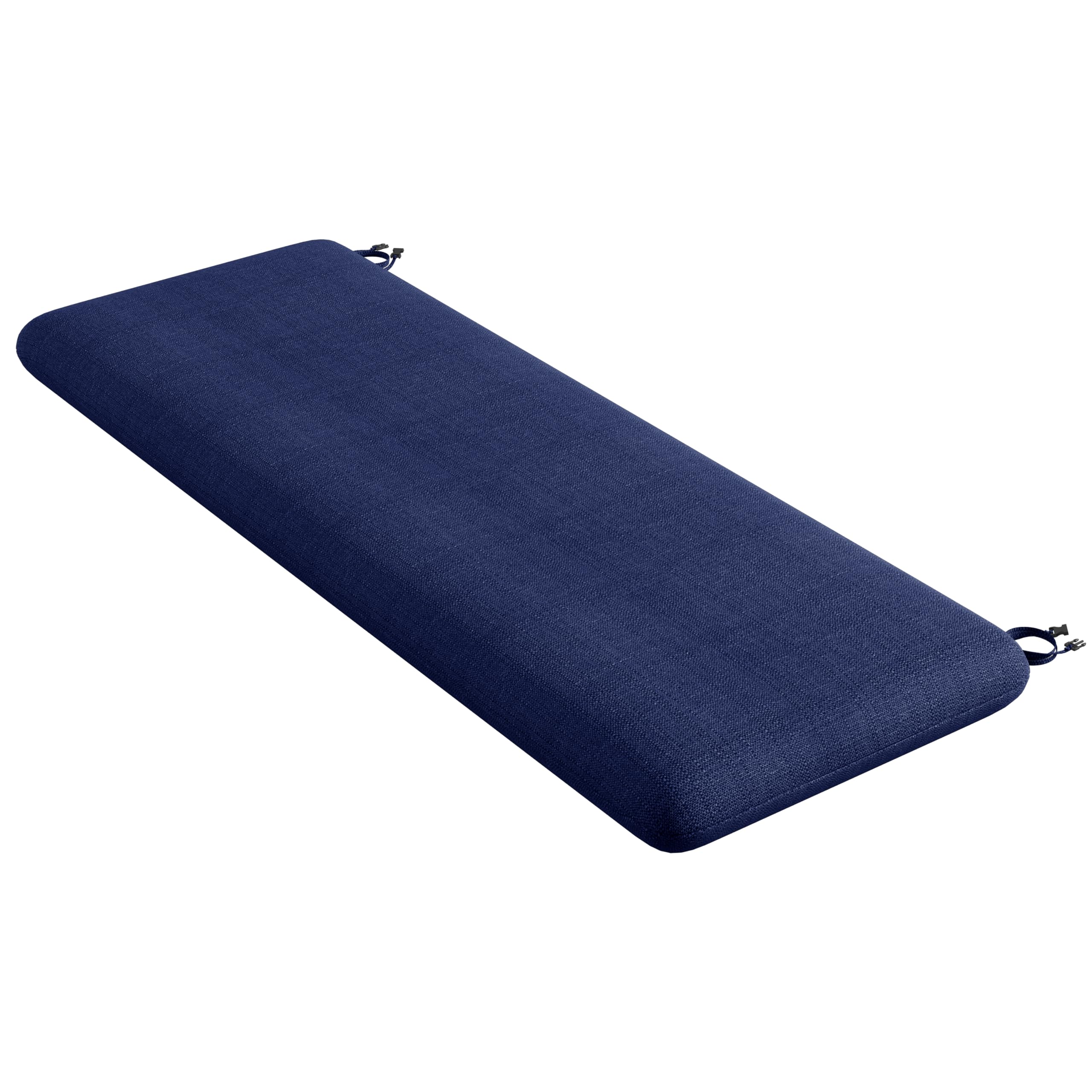 Photo 1 of Codi Outdoor Bench Cushion for Patio Furniture 48x18x3 Inch – Linen Texture, Fade Resistant, Waterproof, Removable Cover, Comfortable High-Density Foam for Garden & Porch, Navy Blue
