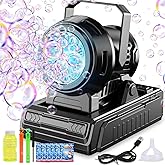 SHCKE Automatic Bubble Machine 10 Holes Bubble Blower,45&deg; Adjustable | USB-C/AA Dual Power,Top-Fill No-Leak Design,Portable for Parties, Pool,Camping &amp; Weddings,Ideal for Kids &amp; Adults