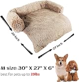 ANWA Soft Plush Dog Sofa Bed Cushion Cover 77x77x16cm Washable Mat view 5