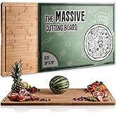 Massive Extra Large Cutting Board for Kitchen 30 X 20 for Kitchens - Heavy Duty Bamboo Chopping Boards for Meat, Veg & Charcuterie - Large Wooden Stove Top & Countertop (30" x 20")