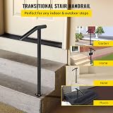 VEVOR Round Type Metal Handrail 2 Steps Outdoor 18 x 38 In LTFS2BXYGLZHS0001 view 2