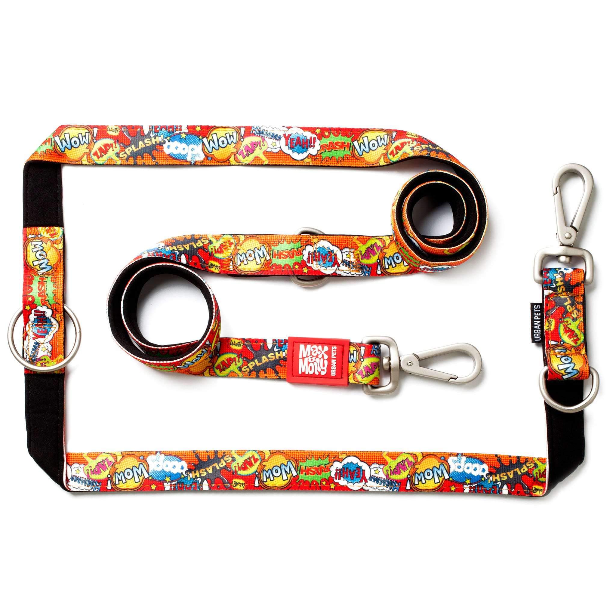 Max & Molly Urban Pets Heroes | Unique Design |Comfortable | Secure | Cushioned Neoprene | Cool and Flexible | Multi-Function Leash M