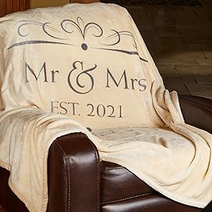 Soft Sentiments Outrageously Soft Reversible Velvet Ultra Plush Throw - 50 x 60 Inch - Mr & Mrs 2021