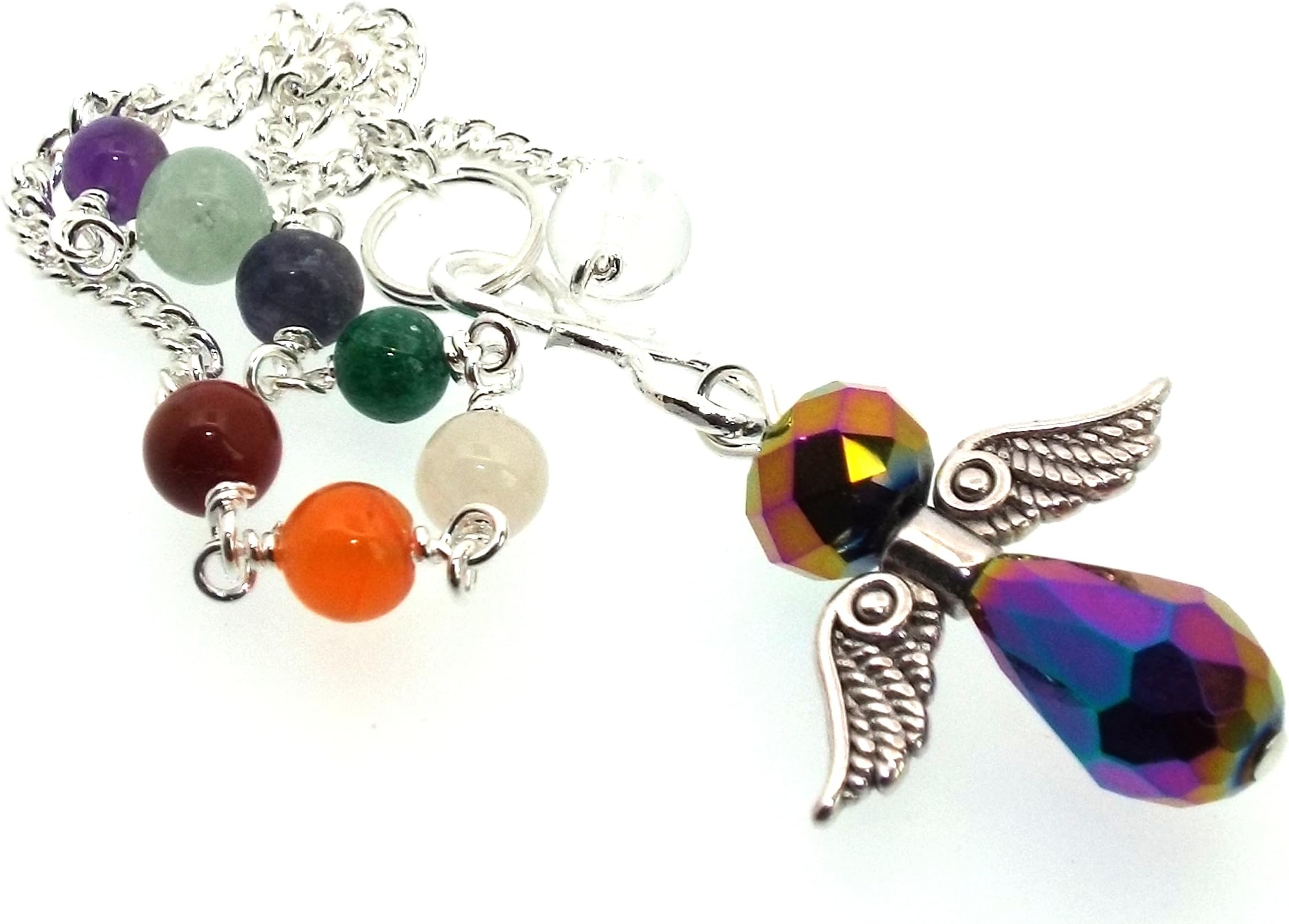 Titanium Rainbow Angel Chakra Pendulum