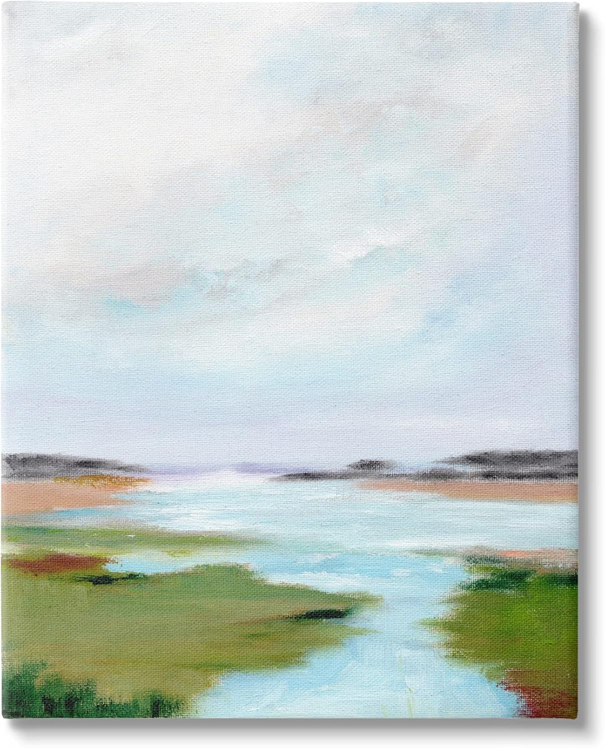 Paintings - Stupell Industries Tranquil River Soft Dreamy Clouds Canvas Wall Art, Design by Nikita Jariwala