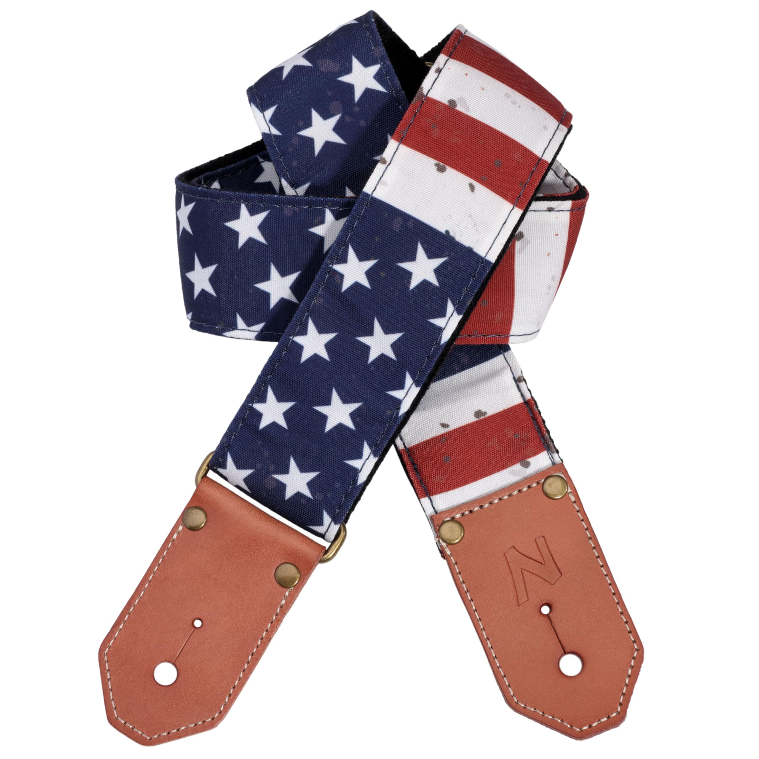 Nefelibata Guitar Strap with Thicked First Layer Vegetable Tanned Cowhide Leather Ends for Acoustic, Bass, Electric Guitar, Gift for Your Love Guitarists