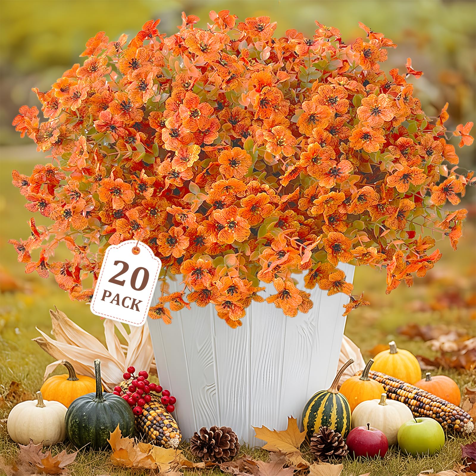 Photo 1 of ****Factory seal****
Aiimart Bundles Realistic Artificial Fall Flowers for Outdoors, UV Resistant Autumn No Fade Fake Fall Flowers, Look Real for Farmhouse Thanksgiving Halloween Home Garden Front Porch Decor(Orange)