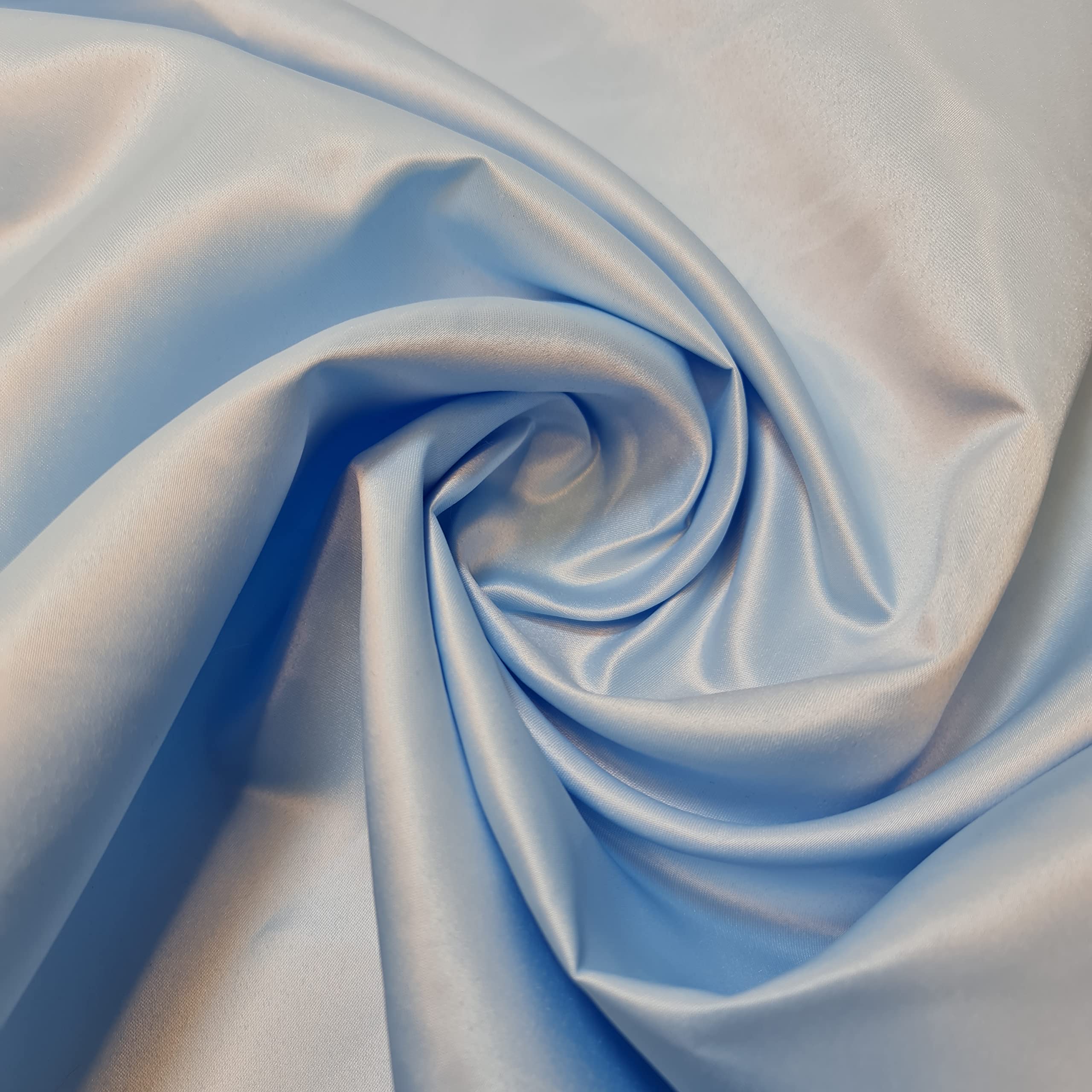 Premium Dull Duchess Bridal Satin Fabric Bridal Dress Prom Material Crepe Back (Sky, 1 Meter)