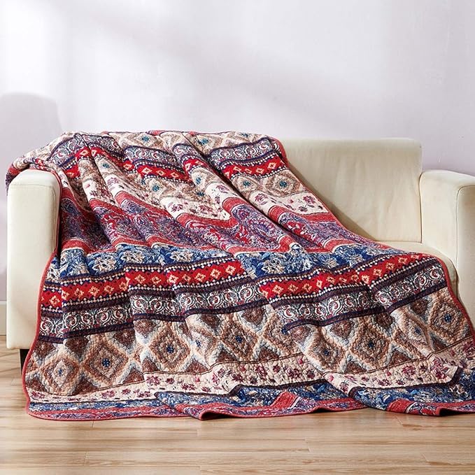 Qucover Quilted Bed Throws Lightweight Single Quilted Bedspread
