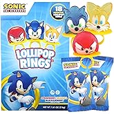 Imaginings 3 Sonic the Hedgehog Individually Wrapped Lollipop Rings, Knuckles and Tails Decorated Candy, Birthday Party Favors, 18 Count