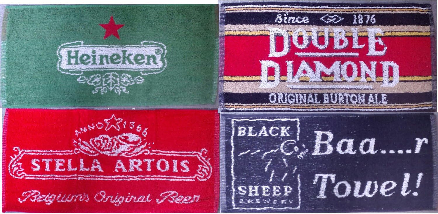 Pub Paraphernalia Set of 4 Assorted Beer Bar Towels Amazon.co.uk