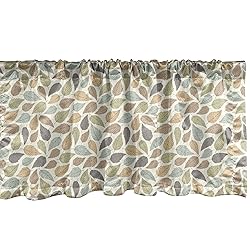 Ambesonne Leaves Window Valance, Autumn Theme