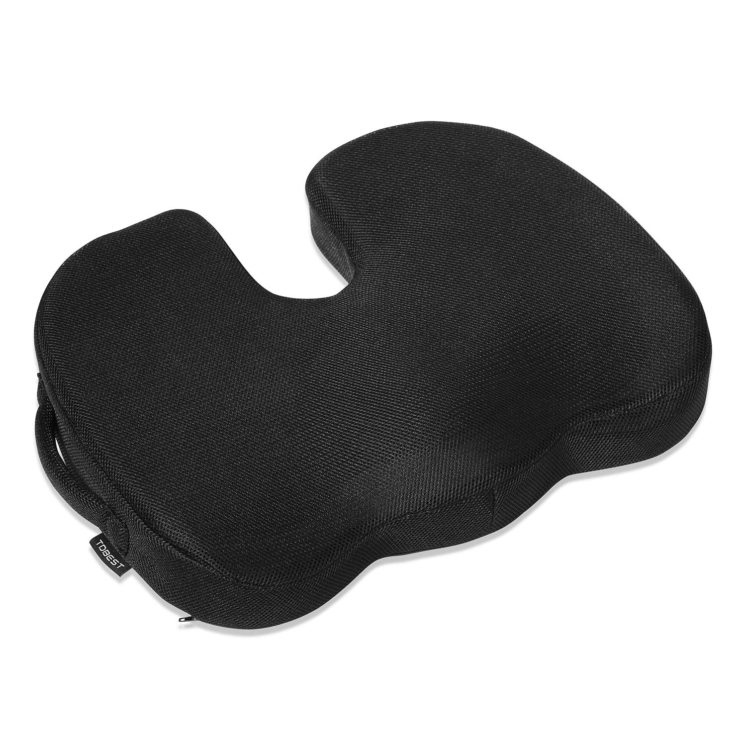 Tdbest Gel Enhanced Memory Foam Seat Cushion with Tailbone, Sciatica, Lower Back Support and Pain Relief - Fits Most Office, Desk, Computer Chairs and Car Seats (Black)
