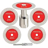 Mini Diamond Glass Cutting Disc - FOCSTOL 5pcs 2 Inch(50mm) Saw Blade and 1pc 5/8''-11 Flange for Glass Jade Marble Granite Artificial Stone Porcelain Tile Ceramic