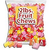 Fruit Chews Candy, 2lb (32oz) Bulk Bag, Individually Wrapped for Freshness and Easy Sharing, Perfect for Buffet Spreads, Birthdays, and Holiday Gatherings (Approx 180 Chews)