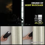 CUCRAF 100% Blackout Curtains 52 x 90 Inch Eyelet Panels Beige 2 Pack view 5