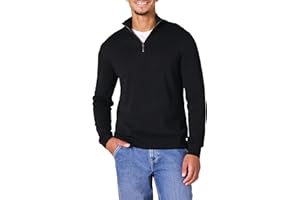 �鶹�� Essentials Mens 100% Cotton Quarter-Zip Sweater