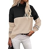 Zeagoo Women's Turtleneck Sweater 2025 Fall Winter Chunky Knit Sweaters Casual Side Slit Pullover Jumper Top