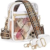 PACKISM Clear Bag for Stadium Events - Clear Purses for Women Transparent Crossbody Messenger Bag for Concerts Game Day