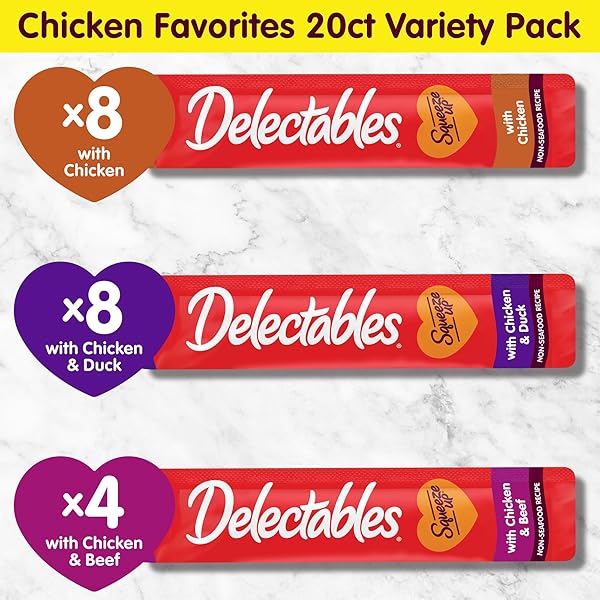 DELECTABLES SQUEEZE UP NON-SEAFOOD VARIETY PACK LICKABLE CAT TREAT, 20 COUNT (PACK OF 1)