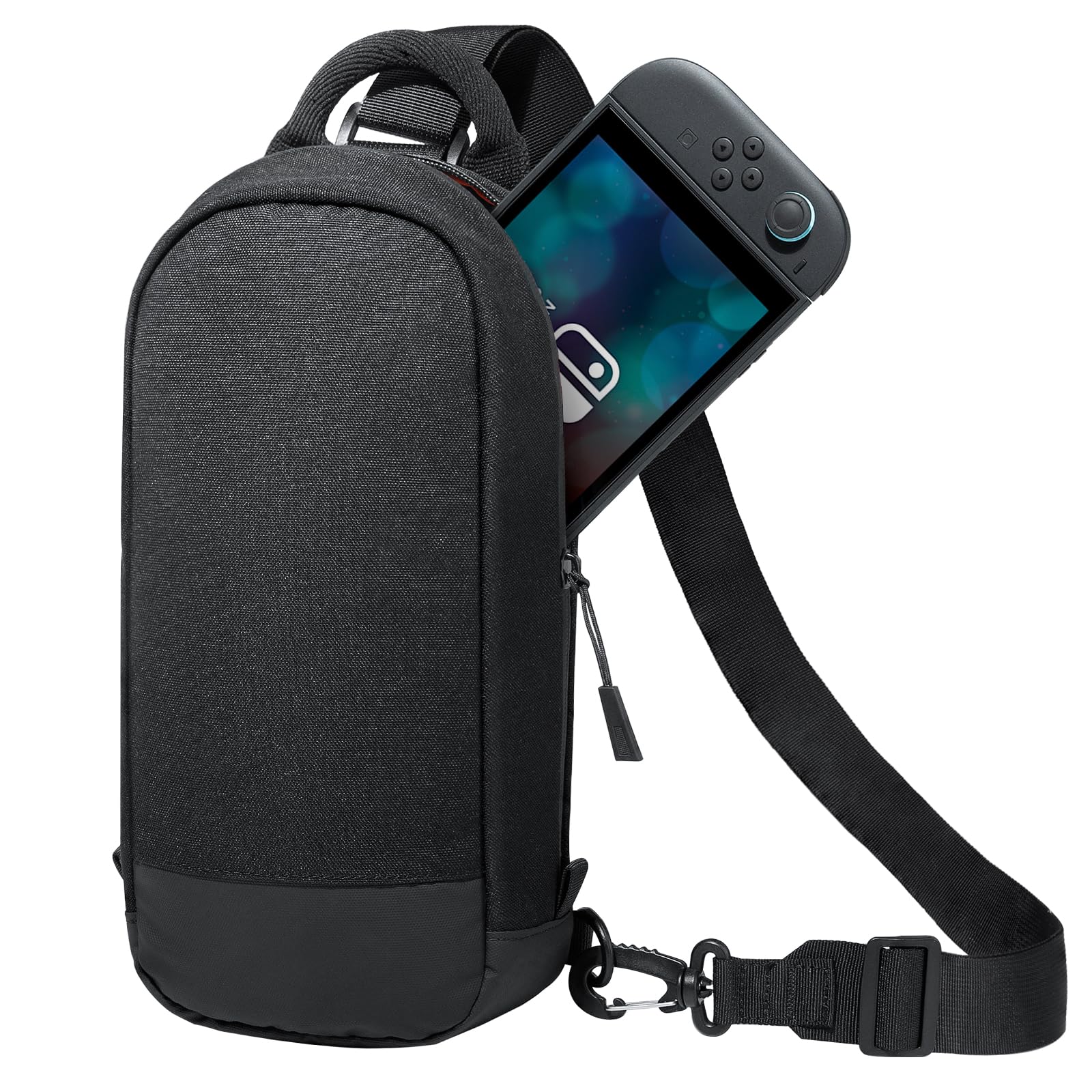 JETech Sling Crossbody Bag for Nintendo Switch 2/Switch OLED/Switch Console, Shoulder Bag with 8 Game Card Slots, Large Capacity for Accessories & Charger, Perfect for Daily Use & Travel, Black
