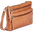 Wise Owl Accessories Small Crossbody Sling Bag Real Leather Purse for Women Crossover Trendy Shoulder Handbag