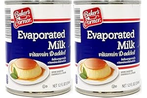 FCV Baker's Corner Evaporated Milk with Vitamin D Added Canned Milk - 2 Cans (12 oz)